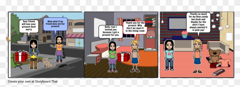 They Girl That Was Worried About Her Present - Cartoon Clipart #5955034