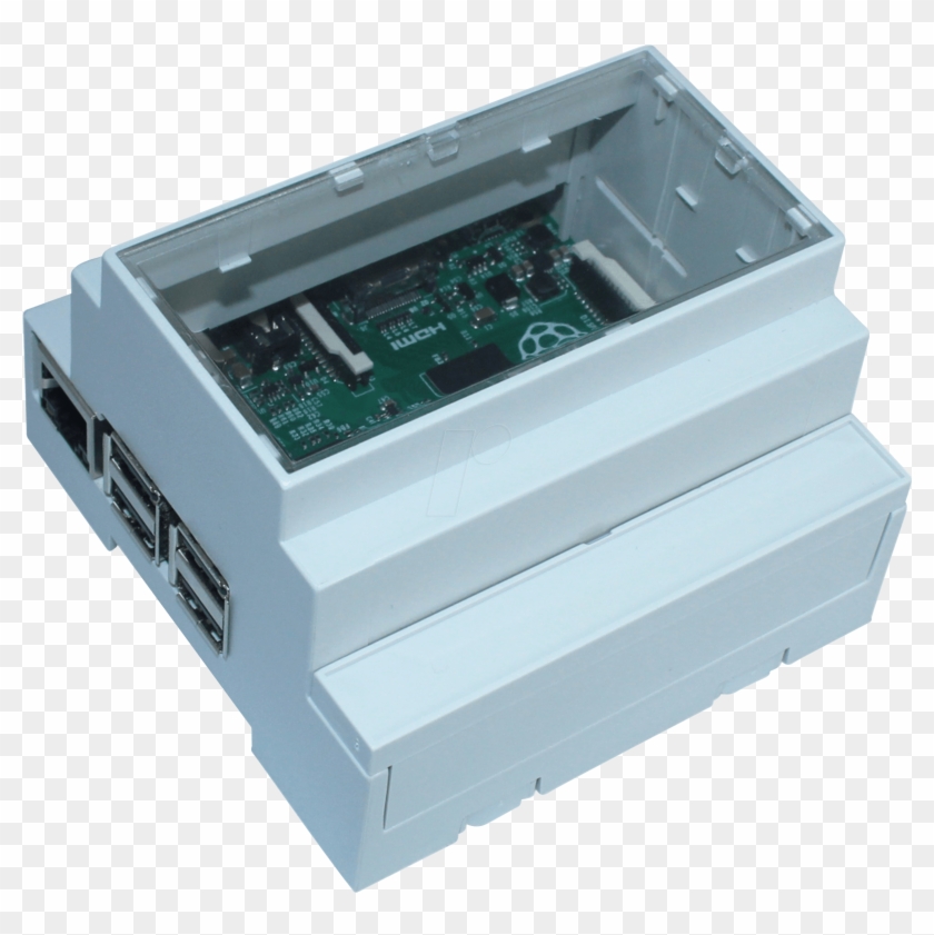Gehäuse Für Raspberry Pi 3, Hutschiene, Grau/trans - Raspberry Pi 3 Hutschienengehäuse Clipart