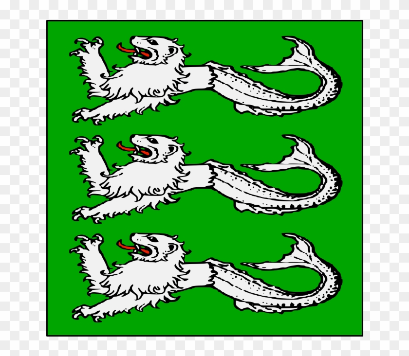 The Order Of The Silver Sea-lion - Three Lions Heraldry Clipart