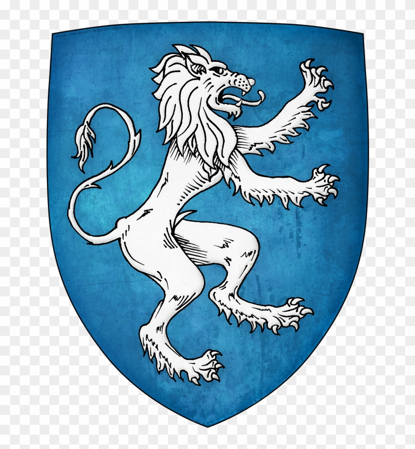 View Full Size - Azure A Rampant Lion Argent Clipart #5958082