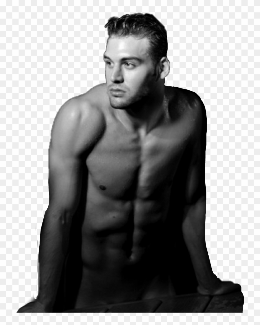 #seminaked Man #leaning #b/w #sticker - Ryan Guzman Sexy Clipart #5958487