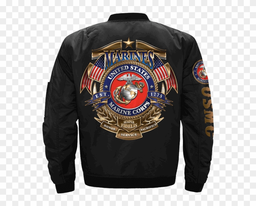 Com United States Marine Corps Veteran Over Print Jacket - Marine Corps Birthday 2017 Clipart #5958814