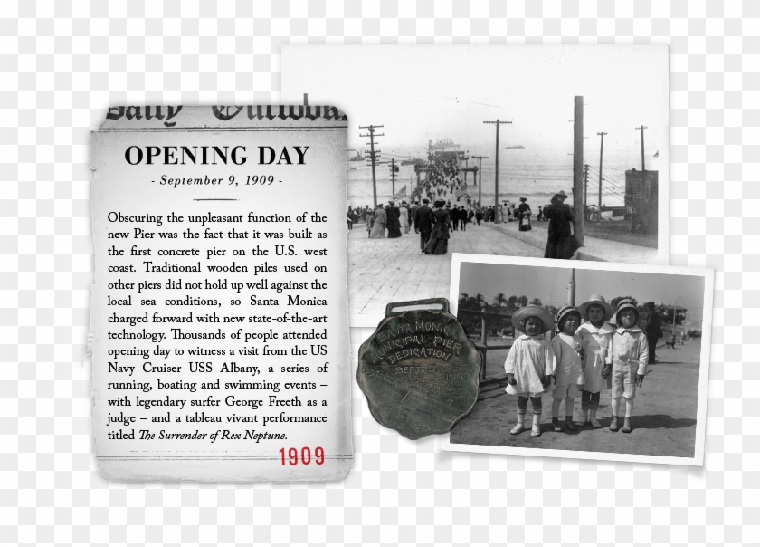 Pier Drawing Santa Monica - Santa Monica Pier First Opened Clipart #5959401