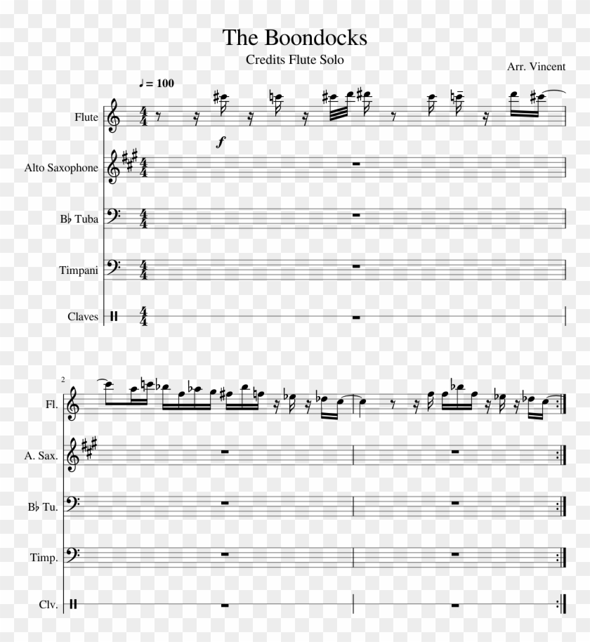 The Boondocks Credits - Splatoon 2 Fins And Fiddles Sheet Music Clipart #5959464