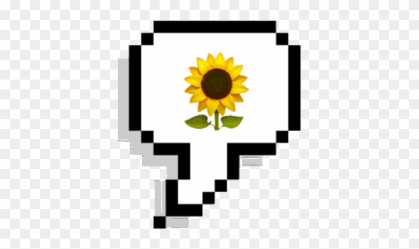#tumblr #emoji #sunflower - Cute Pixel Speech Bubble Clipart