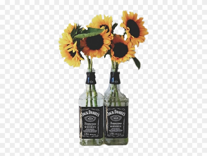 #sunflower #drink #jackdaniels #tumblr #flower #freetoedit - Jack Daniels Bottle Vase Clipart #5960083