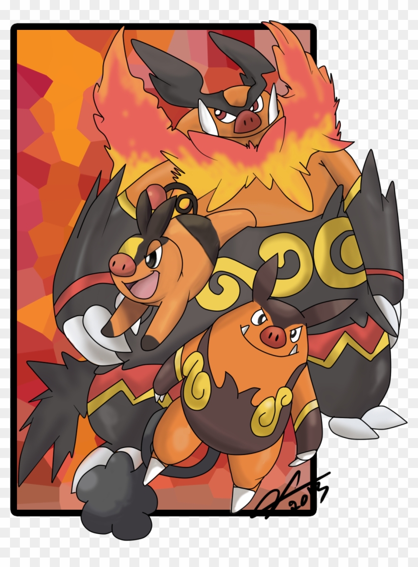 Tepig Line - Tepig Pignite Emboar Clipart
