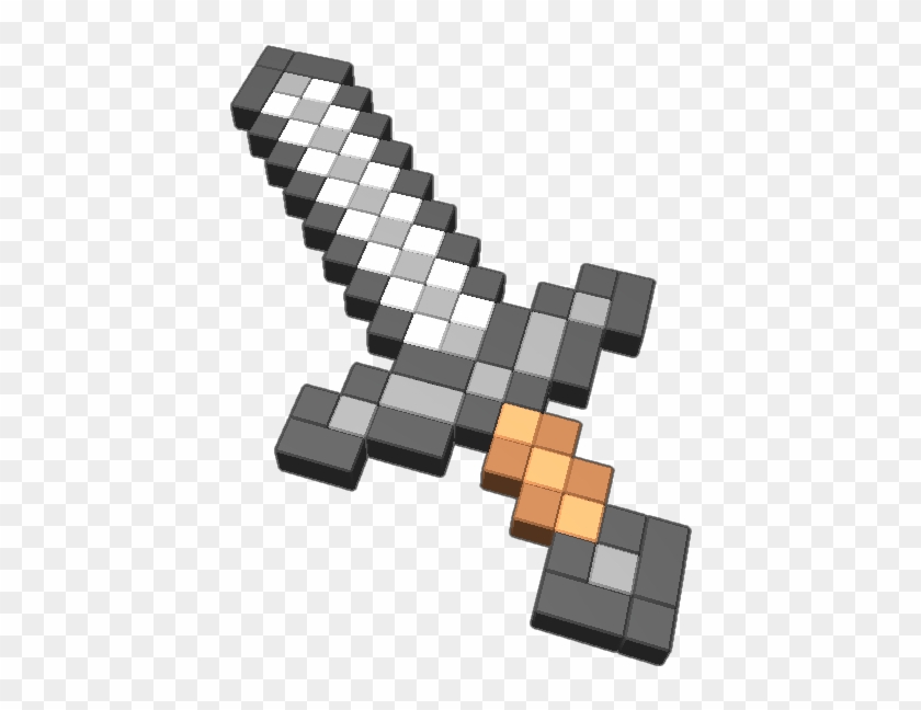 The Iron Sword From Minecraft - Minecraft Stone Sword Perler Beads Clipart #5962106