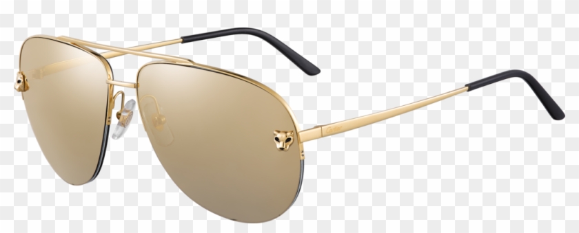Panthère De Cartier Sunglassesmetal, Smooth Golden - Cartier Sunglasses Womens 2017 Clipart
