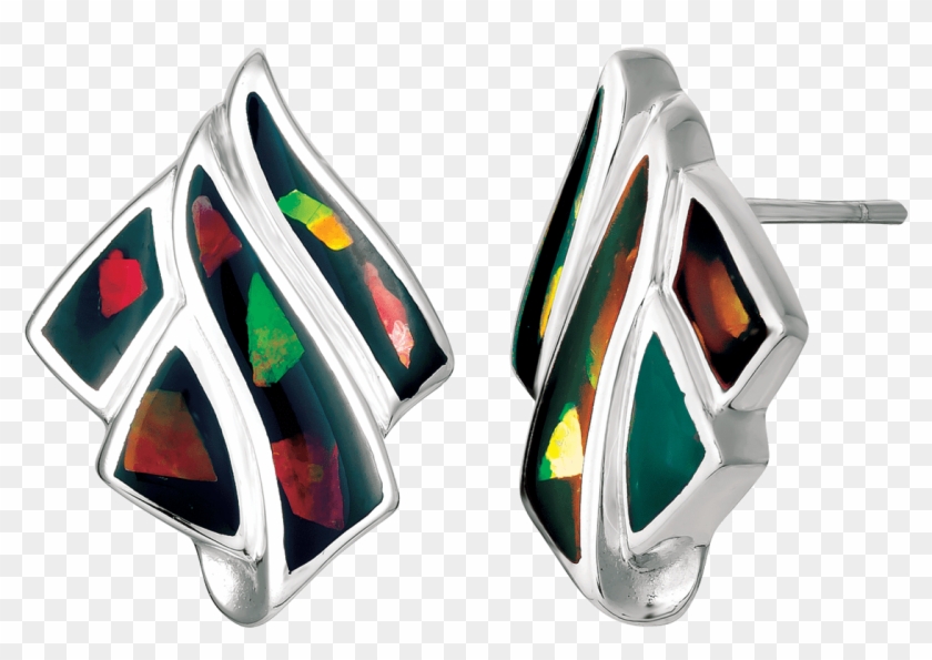 Kenia Sterling Silver Sculptural Elements Earrings - Opal Clipart #5963499