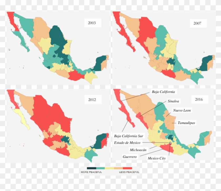 Map Of Milestones In Violence In Mexico - Atlas Clipart