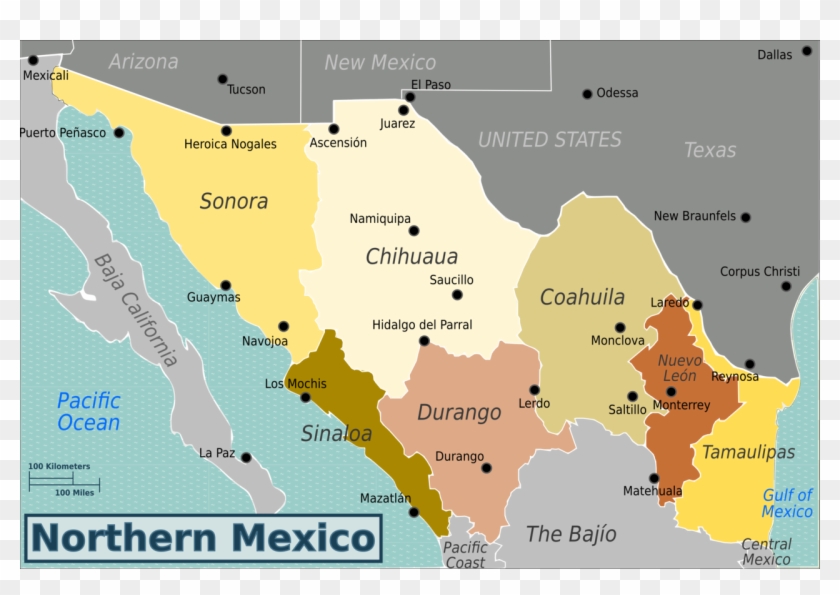 Northern Mexico Wv Map Png - Northern Mexico Map Clipart #5964268