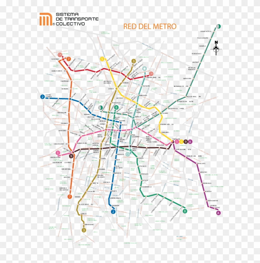 Mexico City's Metro Map - Villa De Aragon Metro Clipart #5964378