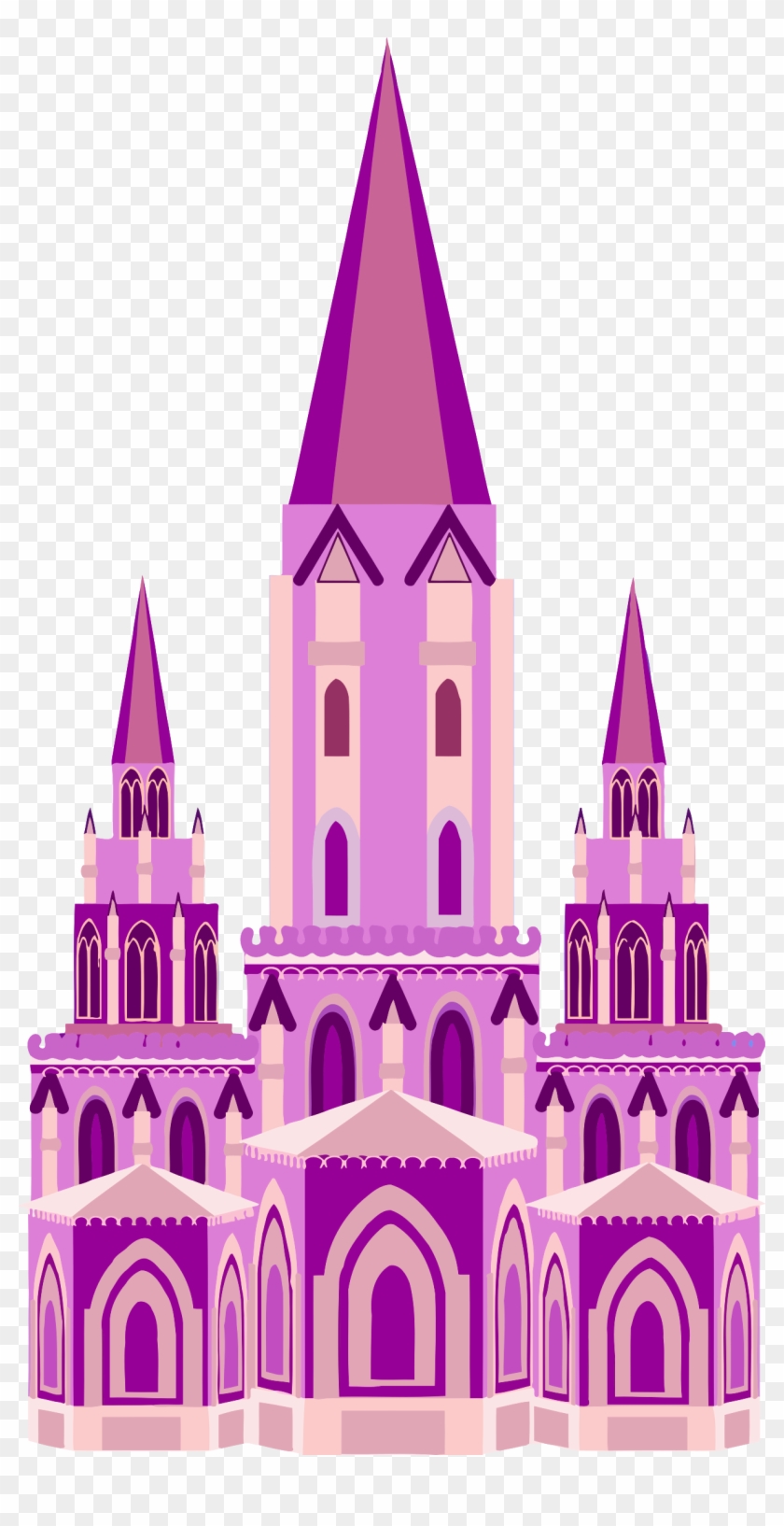 Fairytale Castle - Illustration Dessin Animé Chateau Fort Dessin Couleur Clipart