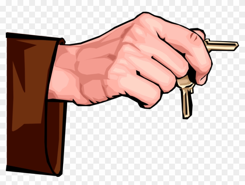 Vector Illustration Of Hand Holding Security Keys That - Hand Holding Key Vector Clipart