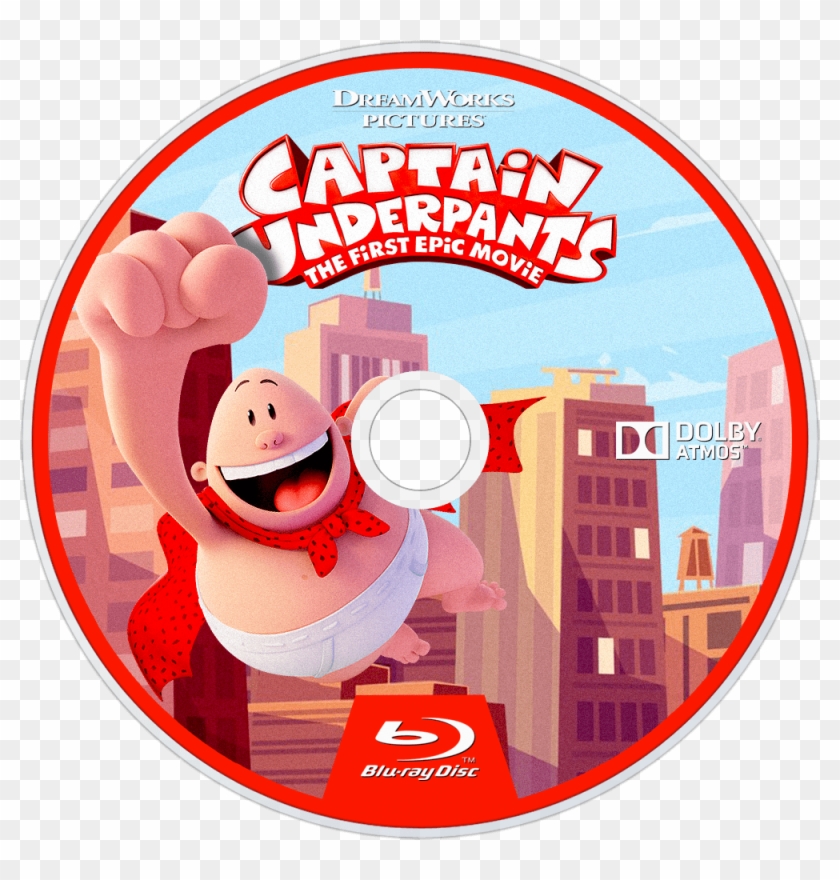 Captain Underpants Bluray Disc Image - Captain Underpants Dvd Label Clipart #5964939