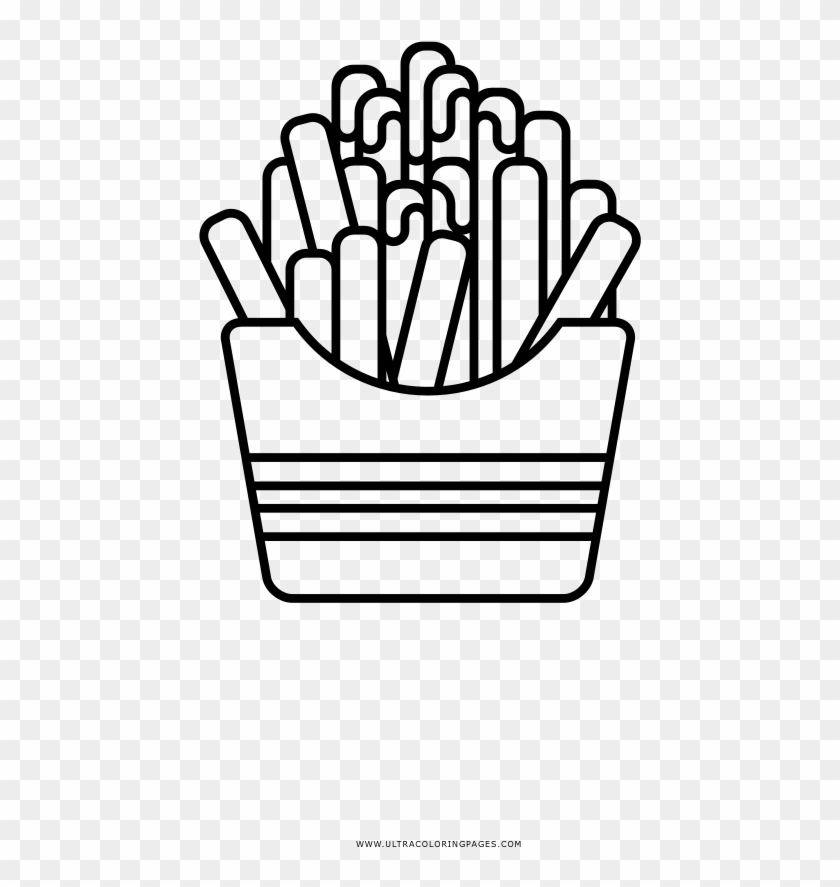 Papas-fritas Página Para Colorear - Line Art Clipart #5966575