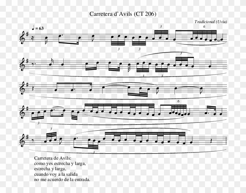 Listen To Carretera D'avils - Sheet Music Clipart #5966664