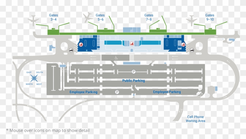 Lihue Airport Honolulu Airport Rental Car Map Clipart #5970649