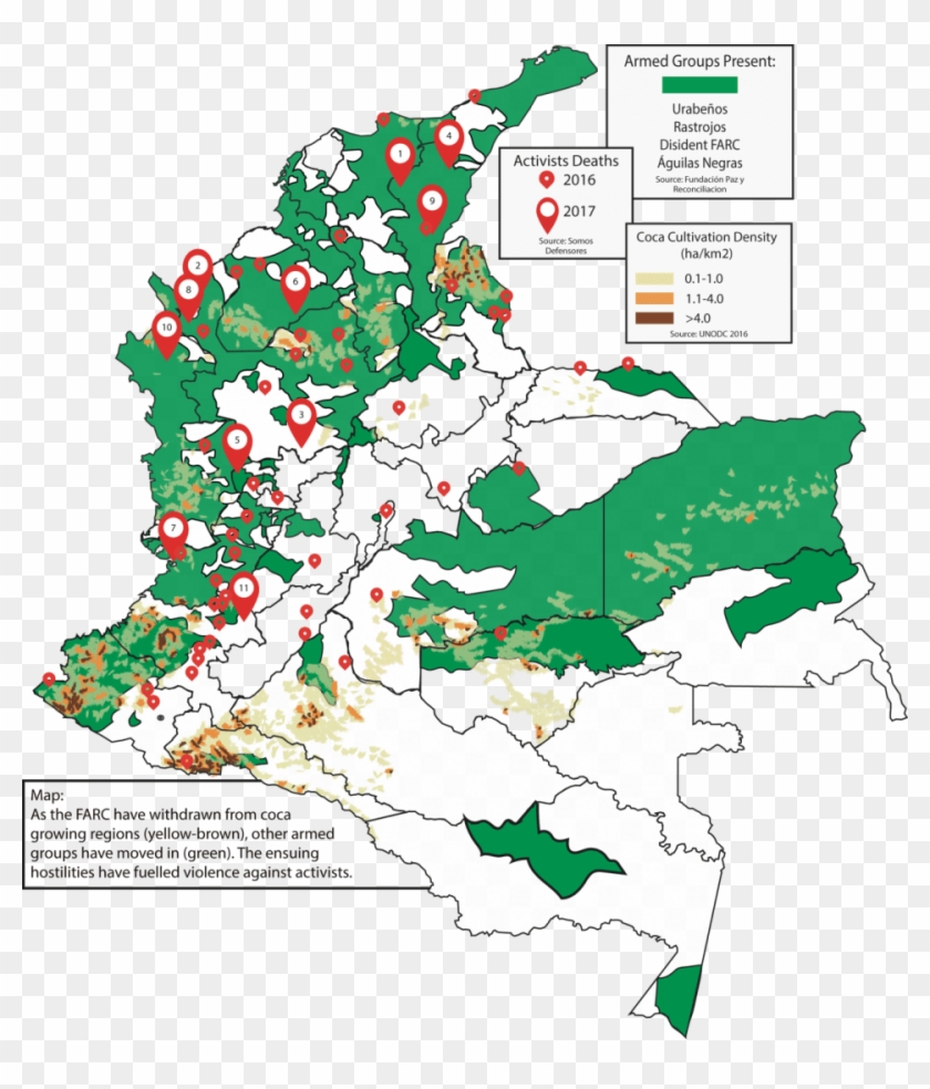 Activists Deaths Colombia, Paramilitary Violence Colombia - Farc Violence Colombia Map Clipart