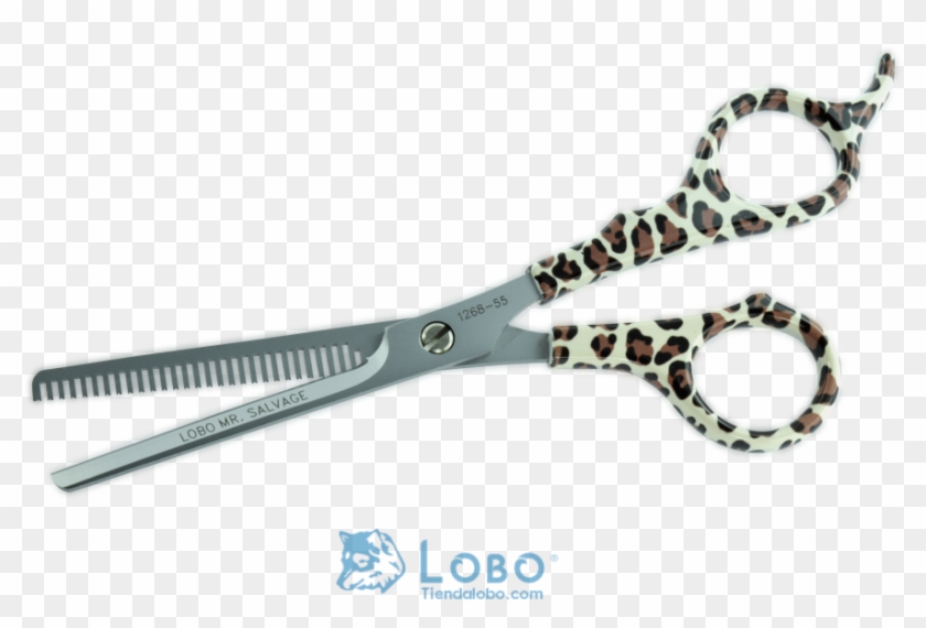 Tijera Estilista Microdentado Lepoardo Acero Inoxidable - Scissors Clipart