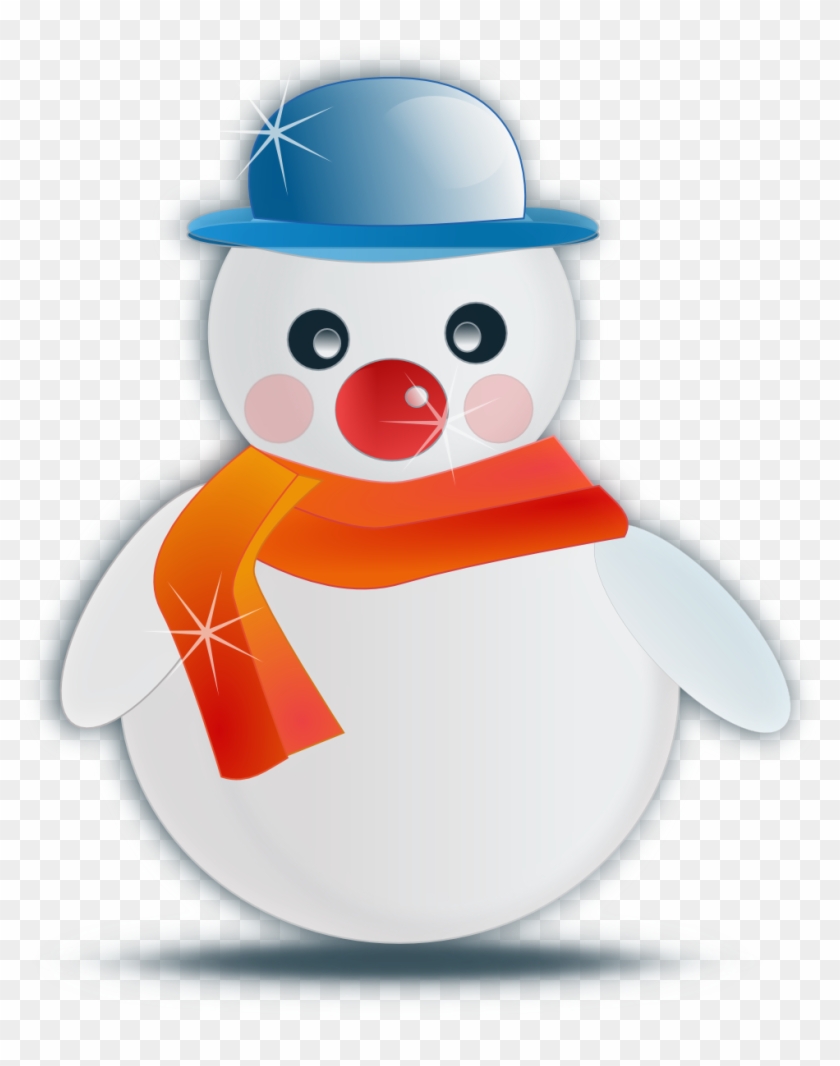 Snowman Glossy Clipartist - Cartoon Snow Man Png Transparent Png #5971313