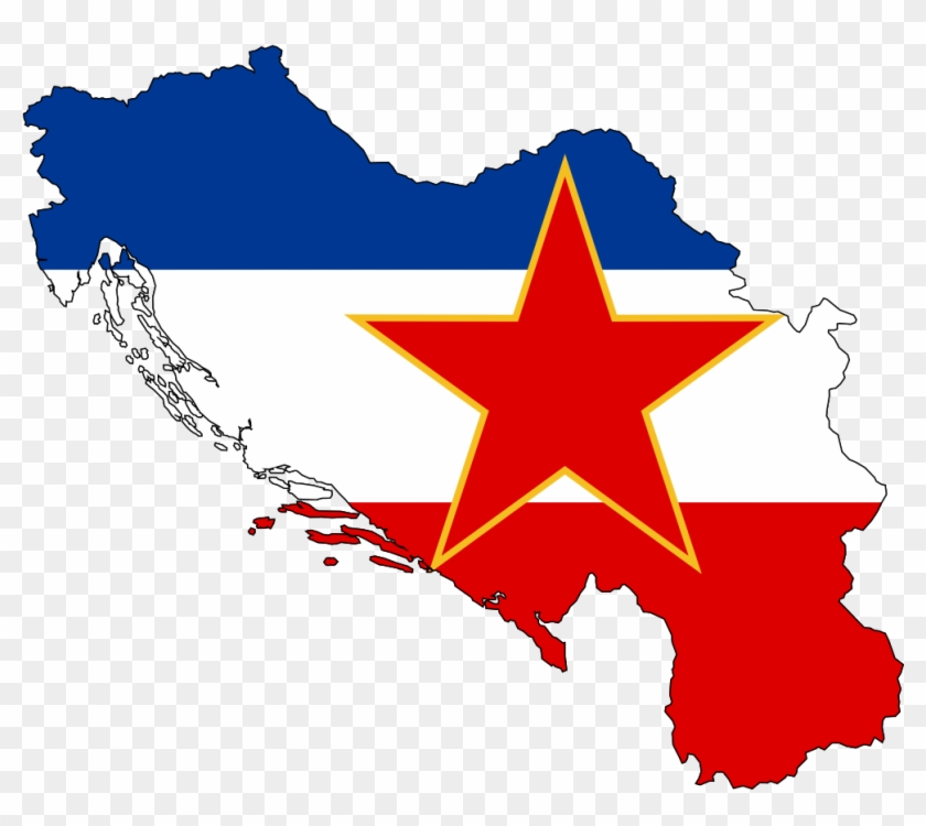 Picture - Yugoslavia Map With Flag Clipart
