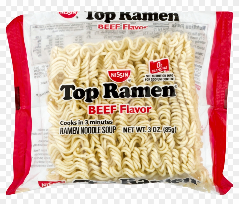 Nissin Top Ramen Beef Flavor, 3 Oz - Top Ramen Noodles Clipart #5973030