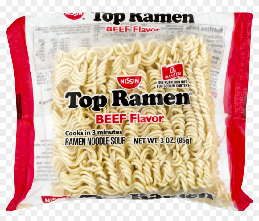 Nissin Top Ramen Beef Flavor, 3 Oz - Top Ramen Noodles Clipart