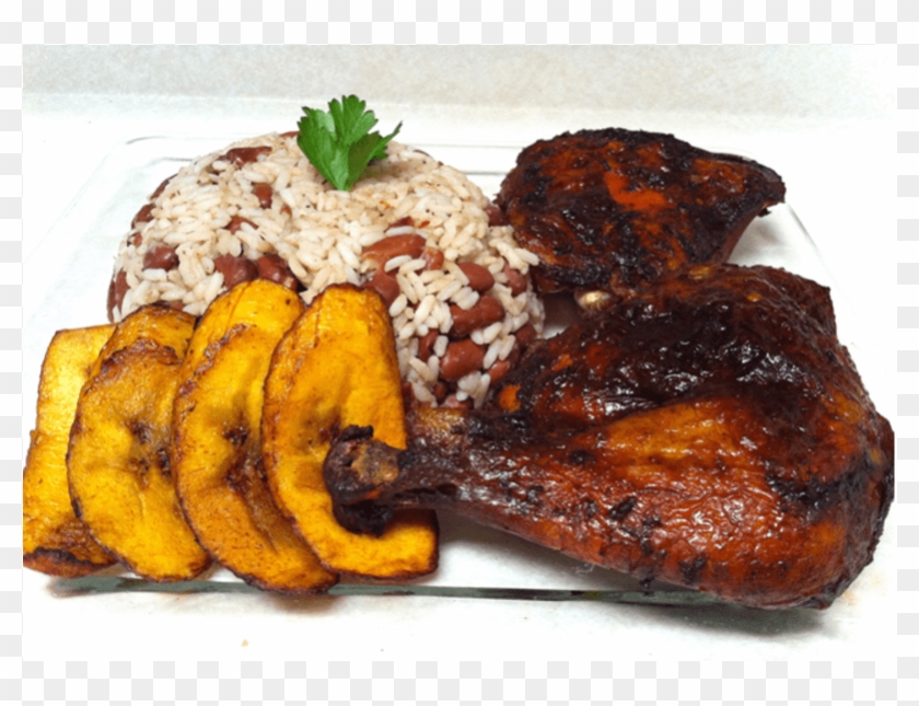 Jamaican Rice And Peas And Jerk Chicken Clipart