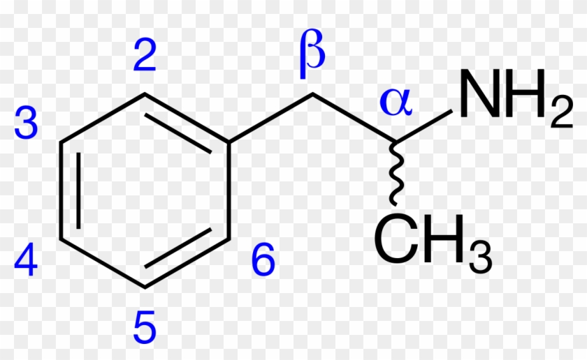 Substituted Amphetamine, Amphetamine, Cathine, Blue, - Amphetamine Numbering Clipart #5974464