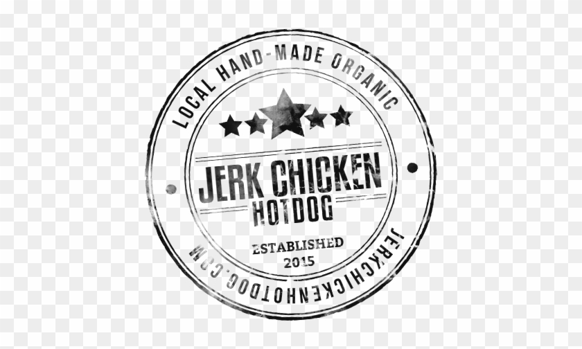 Jerk Chicken Hotdog Logo Black - Circle Clipart #5974674