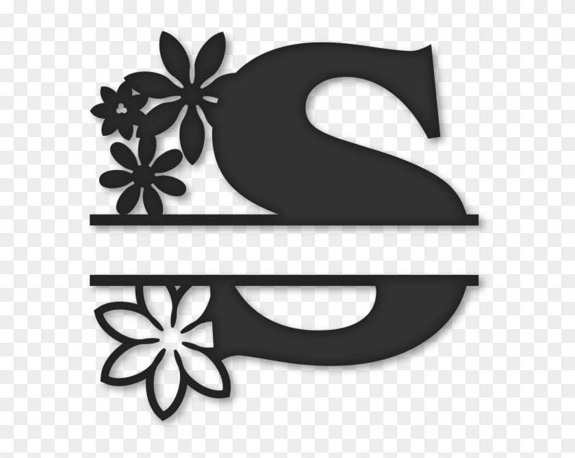 Flower Split Monogram S - Monogram S Png Clipart
