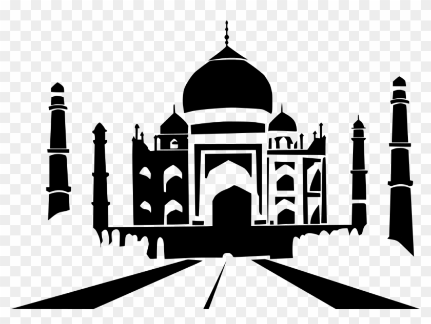 Download Png - Taj Mahal Black And White Drawing Clipart