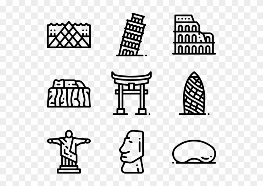 Landmarks And Monuments - Wedding Icons Clipart #5976156