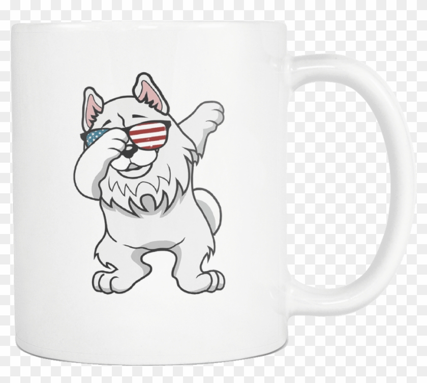Robustcreative-dabbing Samoyed Dog America Flag - Cartoon Clipart #5976163