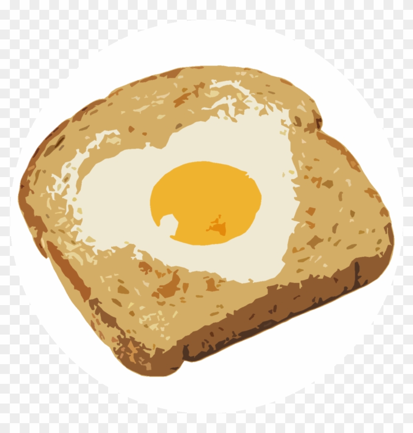 Piece Of Toast With A Heart Shaped Egg In The Middle - Egg Toast Transparent Clipart #5976308