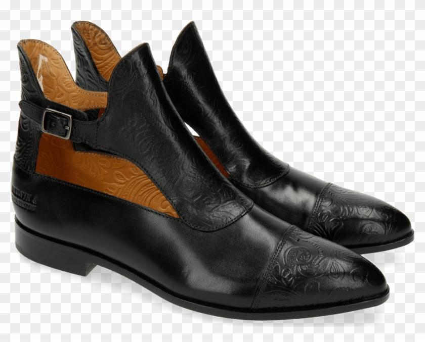 Ankle Boots Jessy 21 Floral Print Black - Slip-on Shoe Clipart #5976404