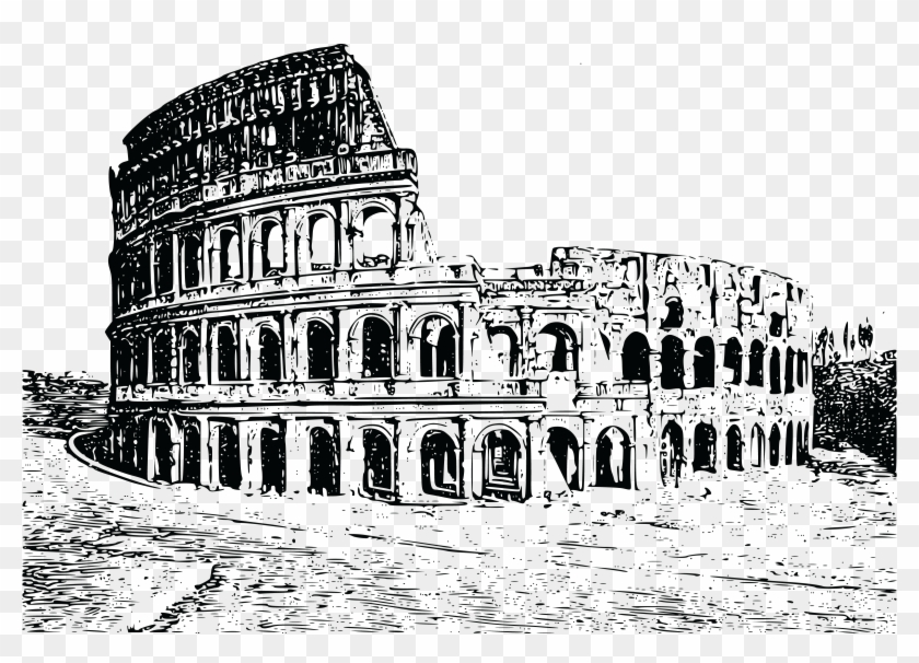 Free Of A Colosseum - Roman Colosseum Drawing Clipart