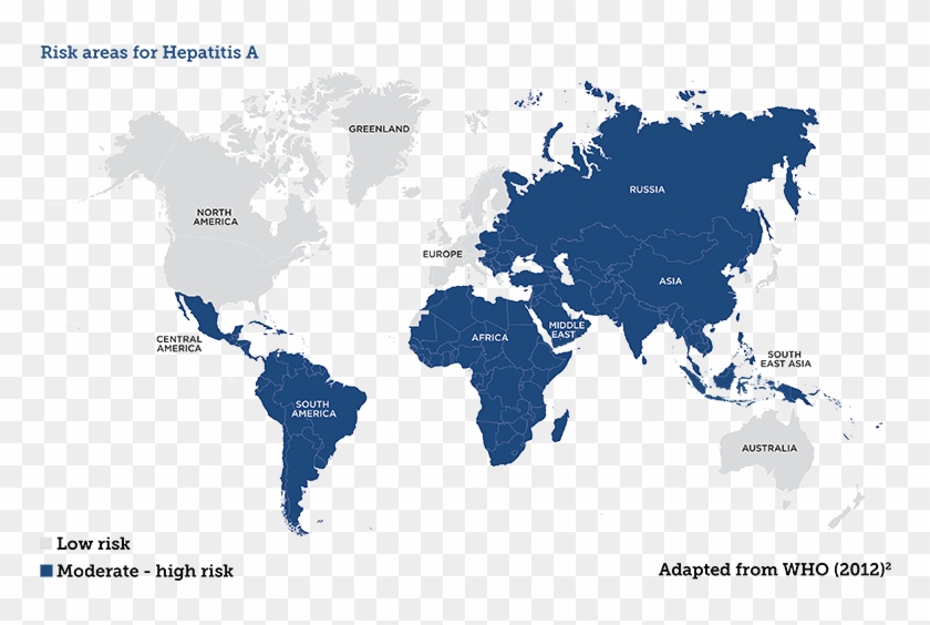 Disease Risk Map - Simple High Quality World Map Clipart #5976942