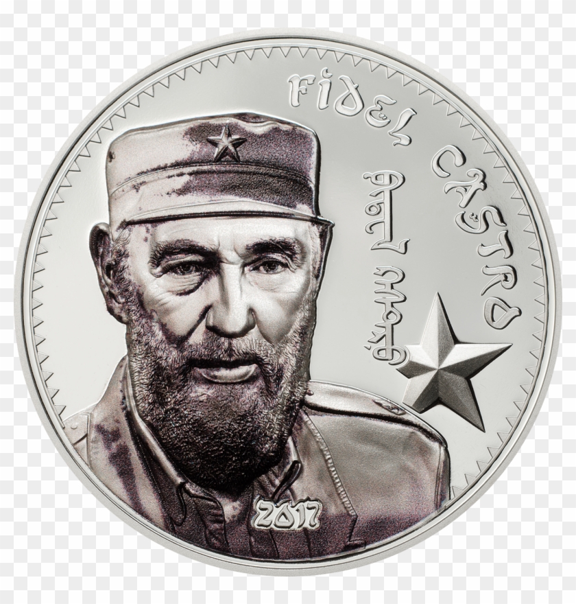 2017 1000 Togrog 1 Oz Pure Silver Coin - Fidel Castro Coin Clipart