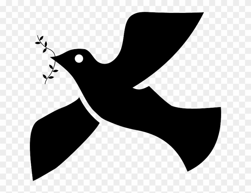 Symbol, Silhouette, Dove, Religion, Sprig, Faith, With - Paloma De La Paz Negra Clipart #5978341
