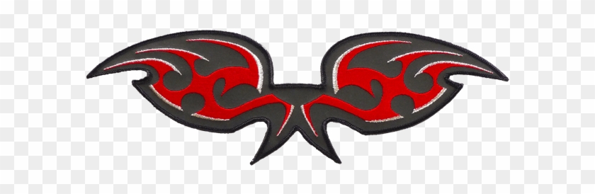 Red And Silver Wings Reflective Embroidered Patch - Emblem Clipart