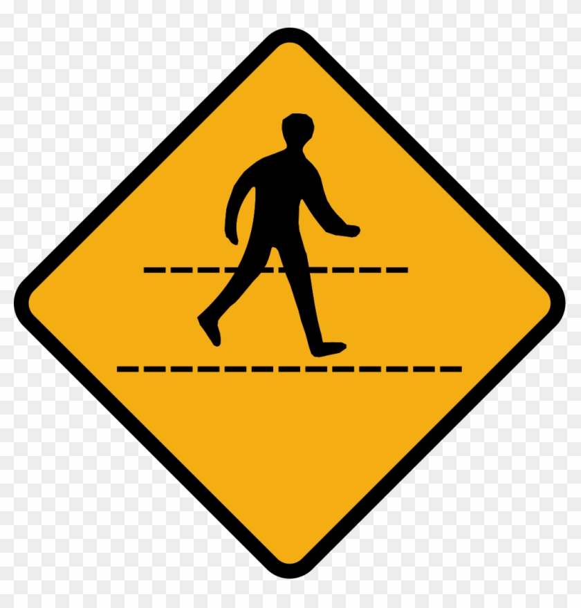 Diamond Road Sign Pedestrian Crossing Ahead - Slippery Road Sign Canada Clipart #5982303