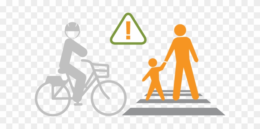 Safety Yield To Pedestrians - Family Silhouette Clip Art - Png Download