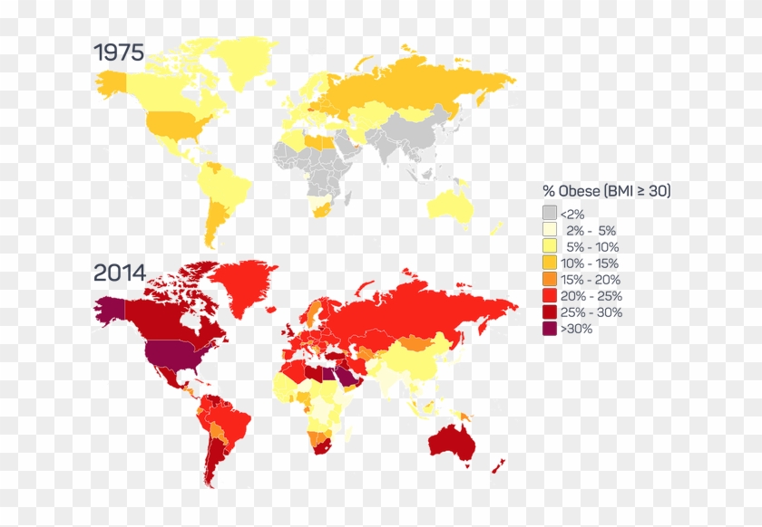 Obesity - World Map Clipart #5982518