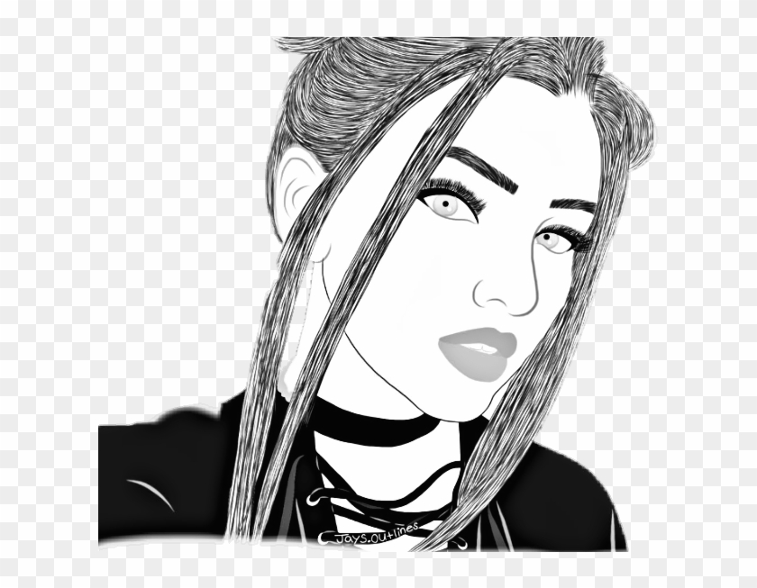 Girl Drawing Black And White Png Clipart