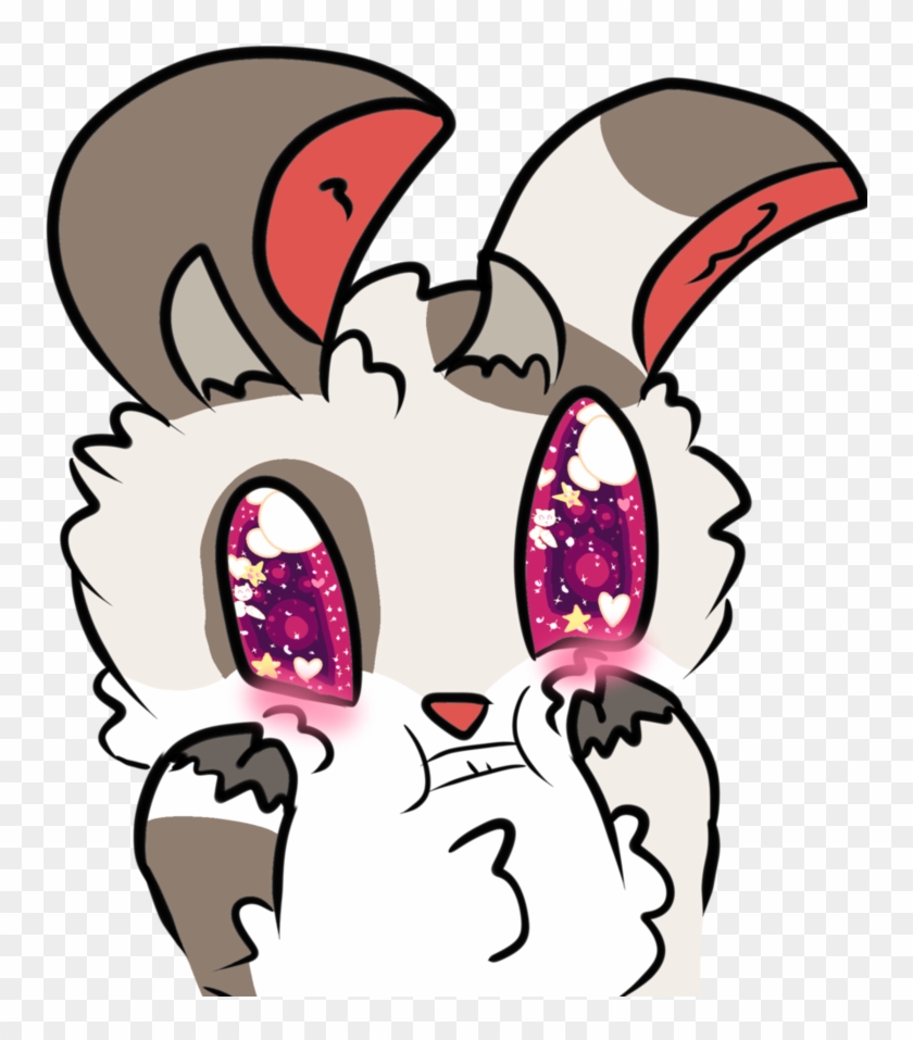 Supah Kawaii Eyeballs Blush Bunbun Bunny Goat Thin - Drawing Clipart