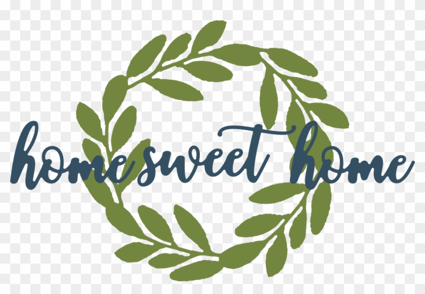 Home Sweet Home Wreath Svg Cut File - Calligraphy Clipart
