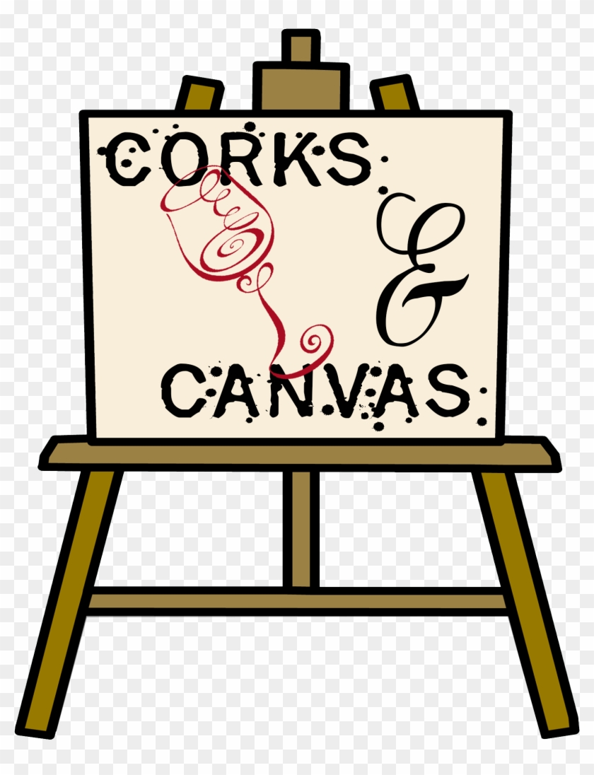 Corks & Canvas Logo No Background - Easel Clipart